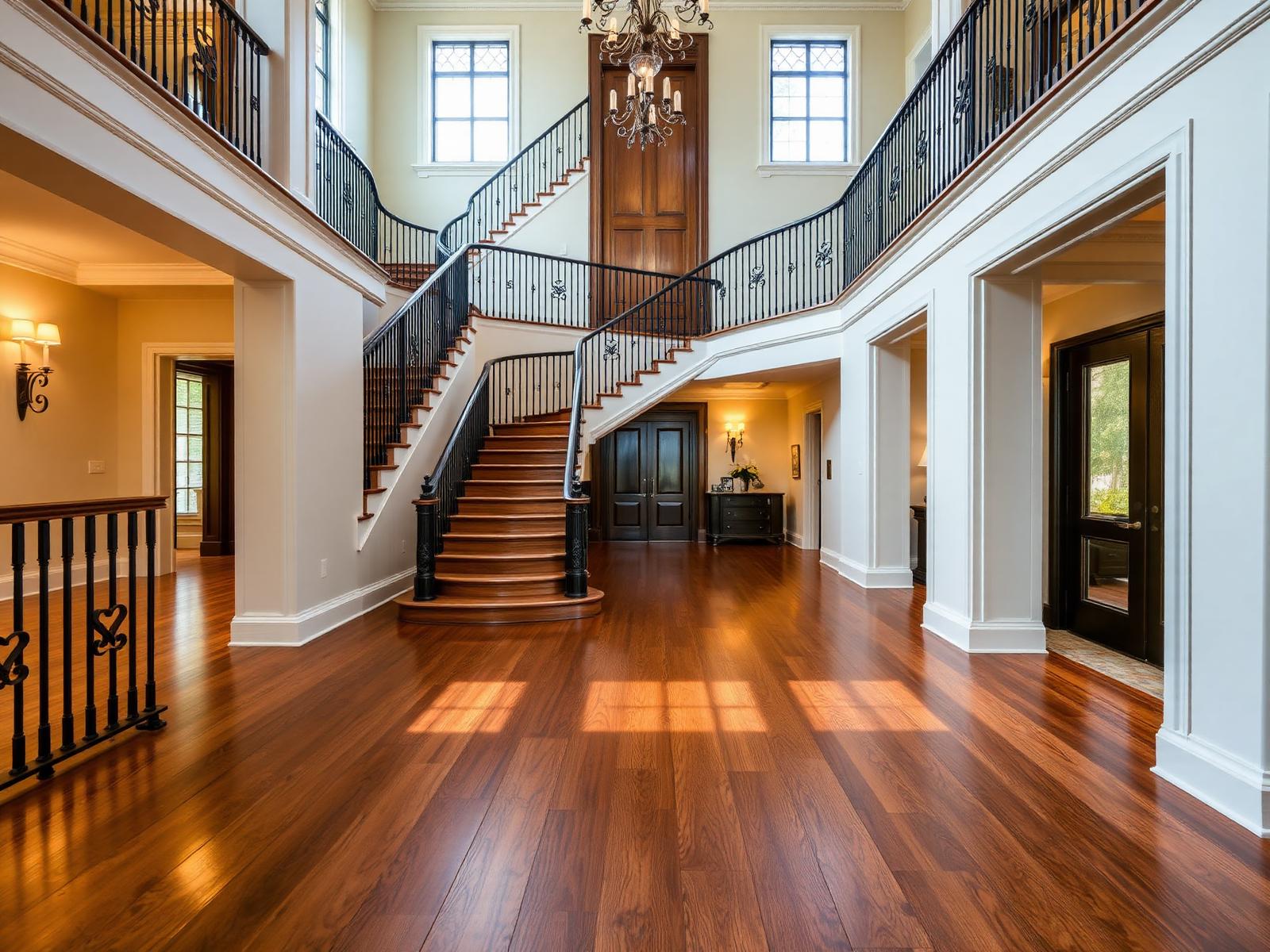 Refinished mansion foyer